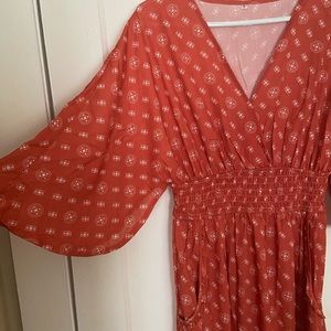 V-neck tunic maxi dress